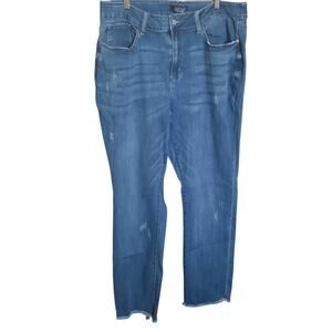 Judy Blue Womens 5 Pocket Boyfriend Fit Distressed Frayed Hem Jeans Size 18W